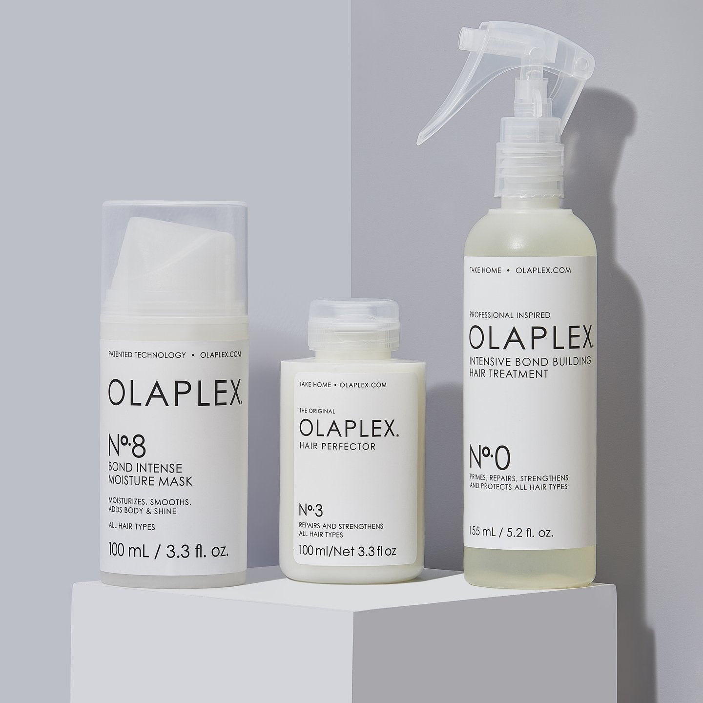 Olaplex The Bond Treatment System , No.3 Hair Perfector, No.8 Bond Intense Moisture Mask, No.0 Intensive Bond