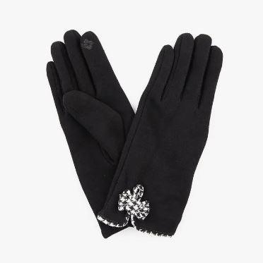 Houndstooth Fleece Lined Gloves