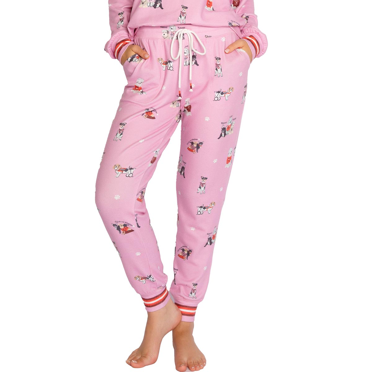RMRFP2PJ Rescues Are My Fav Breed Banded Pajama Pants | Pink Orchid