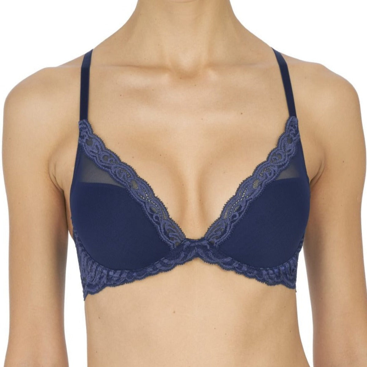 730023 Feathers Contour Plunge Bra | Midnight Blue