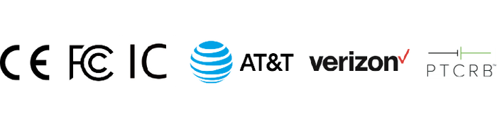 CE, FCC, PTCRB, IC, Verizon, AT&T