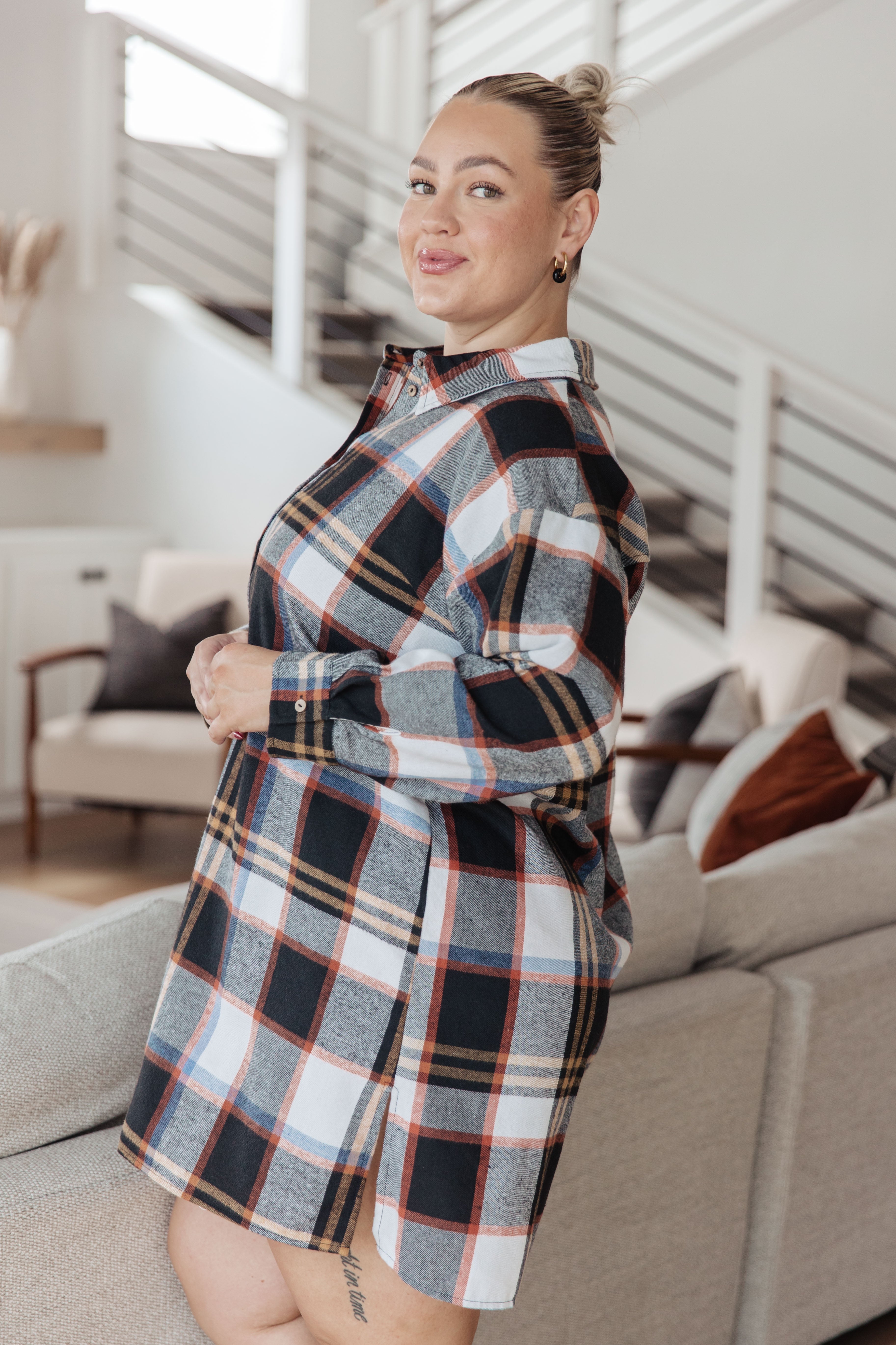 Make it Right Plaid Shirt Dress