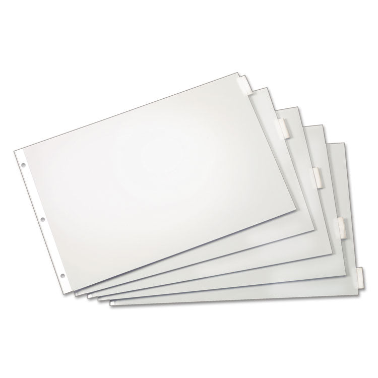 Cardinal? Paper Insertable Dividers, 5-Tab, 11 x 17, White, Clear Tabs, 1 Set (CRD84812)