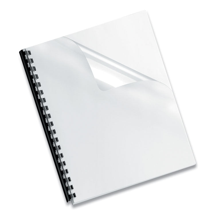 Fellowes? Crystals Transparent Presentation Covers for Binding Systems, Clear, with Round Corners, 11.25 x 8.75, Punched, 100/Pack (FEL5293401)