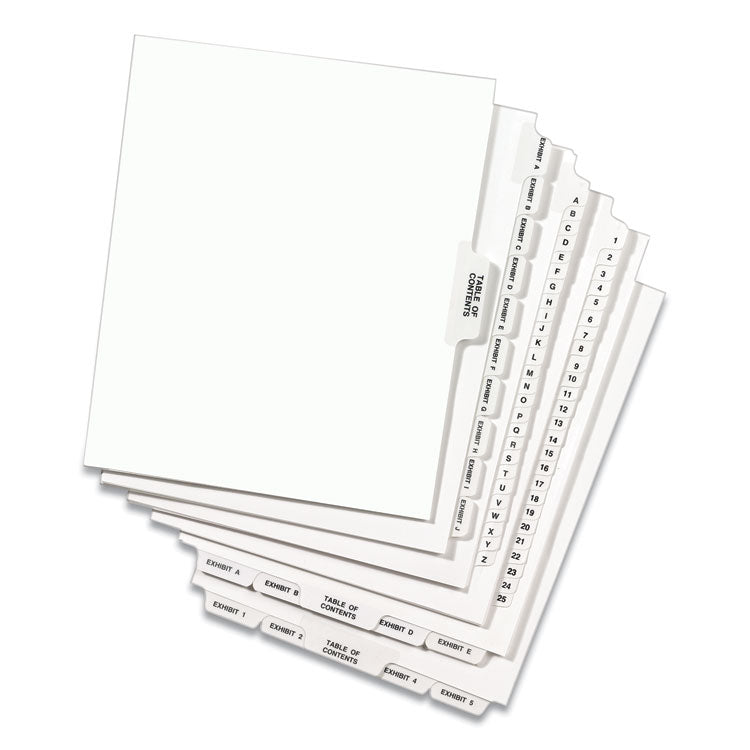 Avery? Preprinted Legal Exhibit Side Tab Index Dividers, Avery Style, 25-Tab, 76 to 100, 11 x 8.5, White, 1 Set, (1333) (AVE01333)