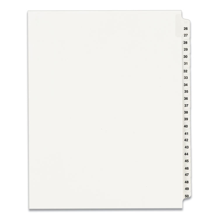 Avery? Preprinted Legal Exhibit Side Tab Index Dividers, Avery Style, 25-Tab, 26 to 50, 11 x 8.5, White, 1 Set, (1331) (AVE01331)