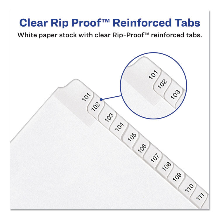 Avery? Preprinted Legal Exhibit Side Tab Index Dividers, Allstate Style, 10-Tab, I to X, 11 x 8.5, White, 1 Set (AVE82319)