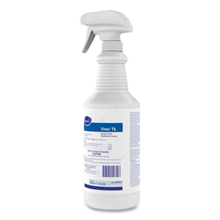 Diversey? Virex TB Disinfectant Cleaner, Lemon Scent, Liquid, 32 oz Bottle, 12/Carton (DVO04743)