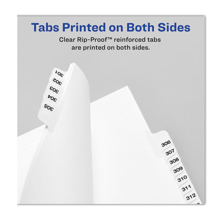 Avery? Preprinted Legal Exhibit Side Tab Index Dividers, Avery Style, 25-Tab, 401 to 425, 11 x 8.5, White, 1 Set, (1346) (AVE01346)