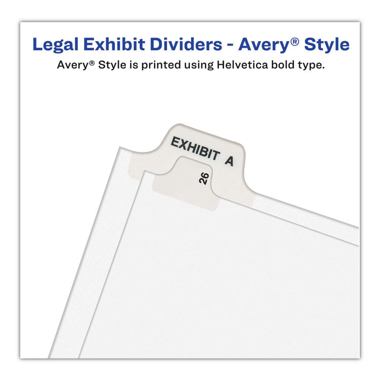 Avery? Preprinted Legal Exhibit Side Tab Index Dividers, Avery Style, 25-Tab, 201 to 225, 11 x 8.5, White, 1 Set, (1338) (AVE01338)