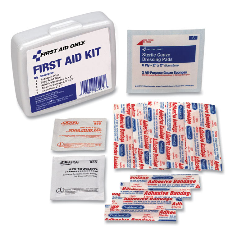 PhysiciansCare? by First Aid Only? First Aid On the Go Kit, Mini, 13 Pieces, Plastic Case (FAO90101)