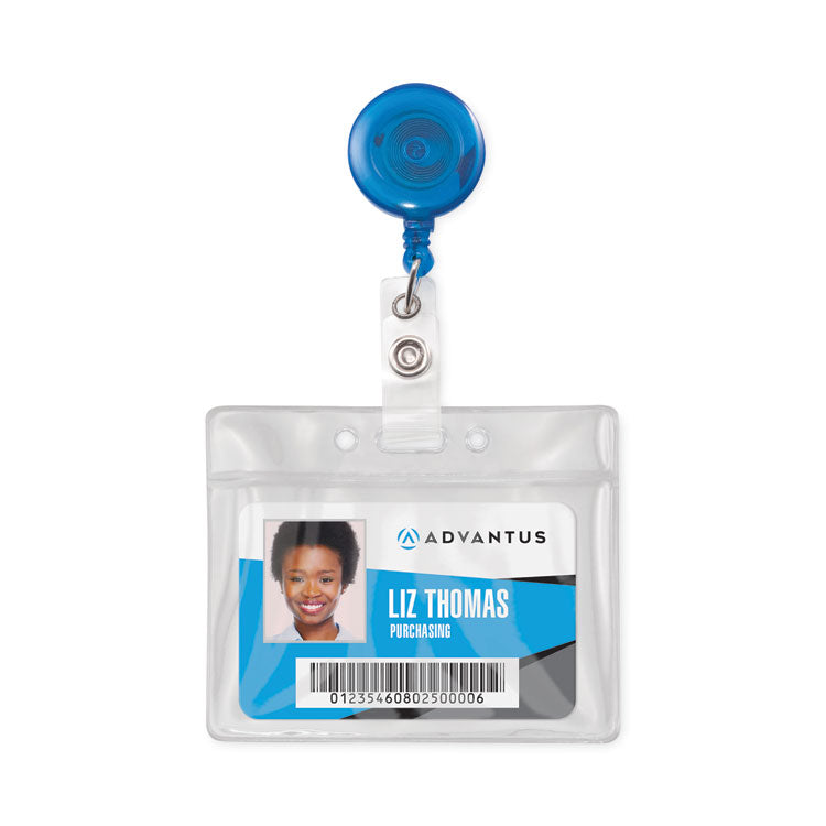 Advantus Translucent Retractable ID Card Reel, 30