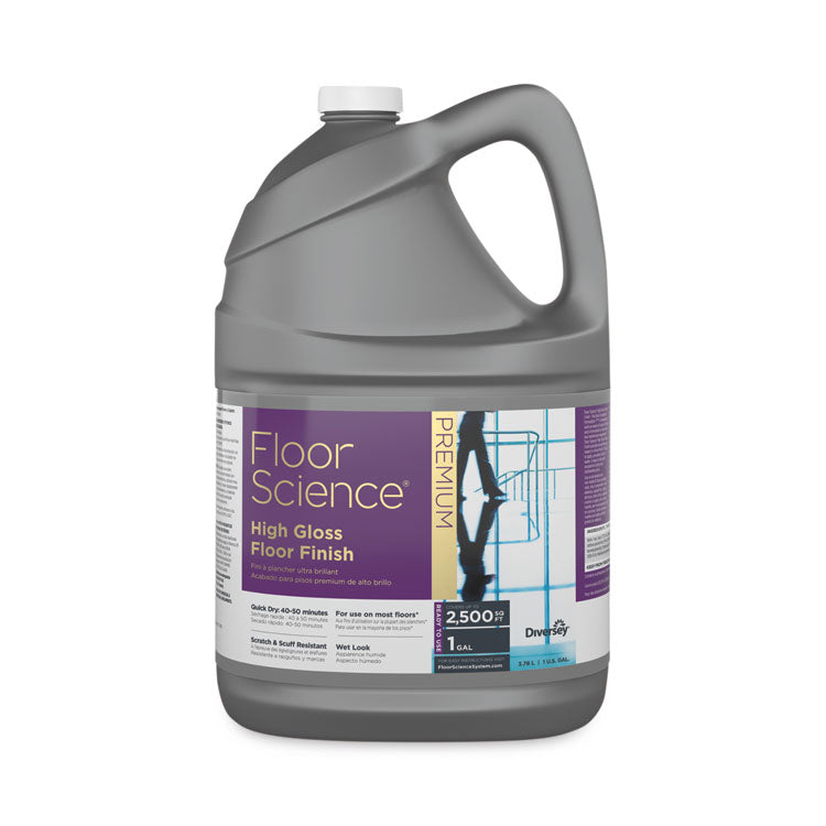 Diversey? Floor Science Premium High Gloss Floor Finish, Clear Scent, 1 gal Container,4/CT (DVOCBD540410)