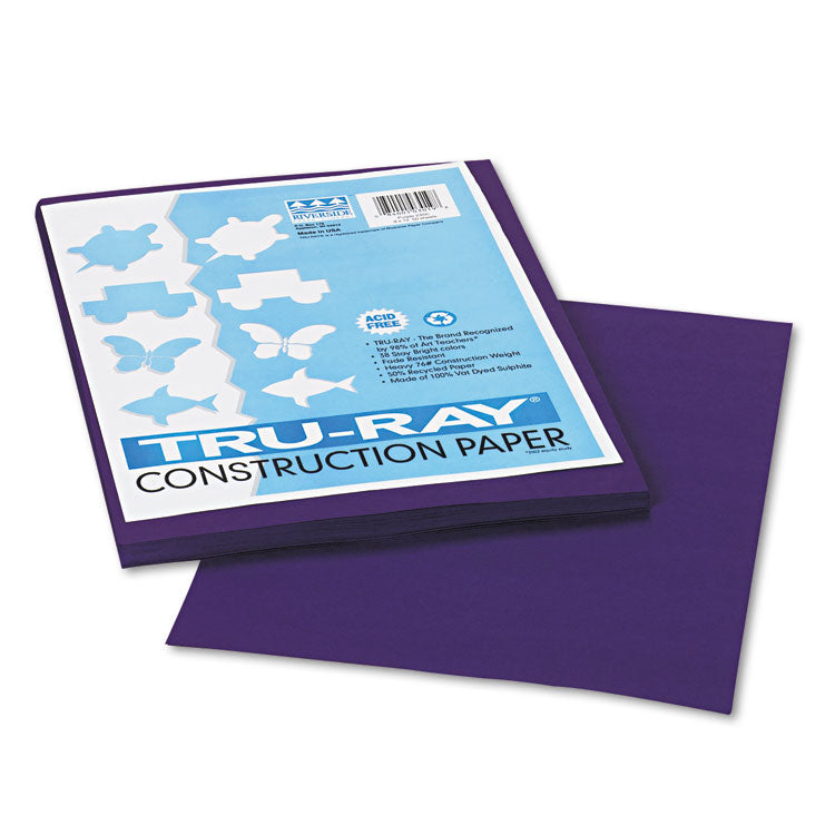 Pacon? Tru-Ray Construction Paper, 76 lb Text Weight, 9 x 12, Purple, 50/Pack (PAC103019)
