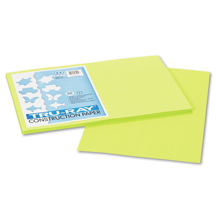 Pacon? Tru-Ray Construction Paper, 76 lb Text Weight, 12 x 18, Brilliant Lime, 50/Pack (PAC103425)