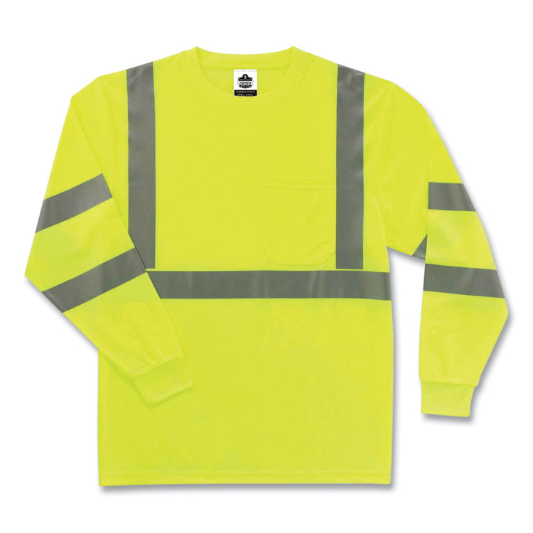 ergodyne? GloWear 8391 Class 3 Hi-Vis Long Sleeve Shirt, Polyester, Lime, Large, Ships in 1-3 Business Days (EGO21704)