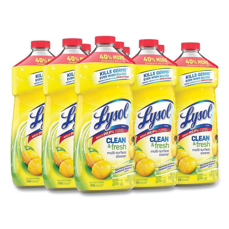 LYSOL? Brand Clean and Fresh Multi-Surface Cleaner, Sparkling Lemon and Sunflower Essence Scent, 40 oz Bottle (RAC78626EA)