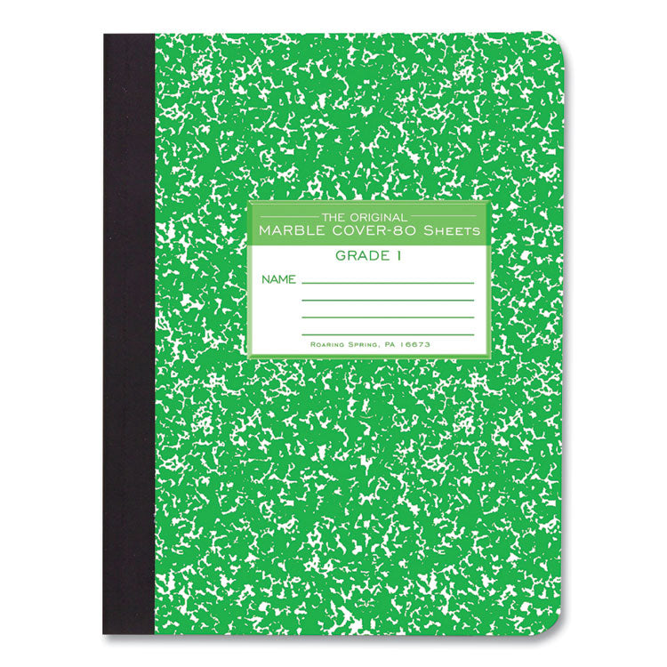 Roaring Spring? Ruled Composition Book, Grade 1 Manuscript Format, Green Marble Cover, (80) 9.75 x 7.5 Sheet, 48/CT, Ships in 4-6 Bus Days (ROA97225CS)