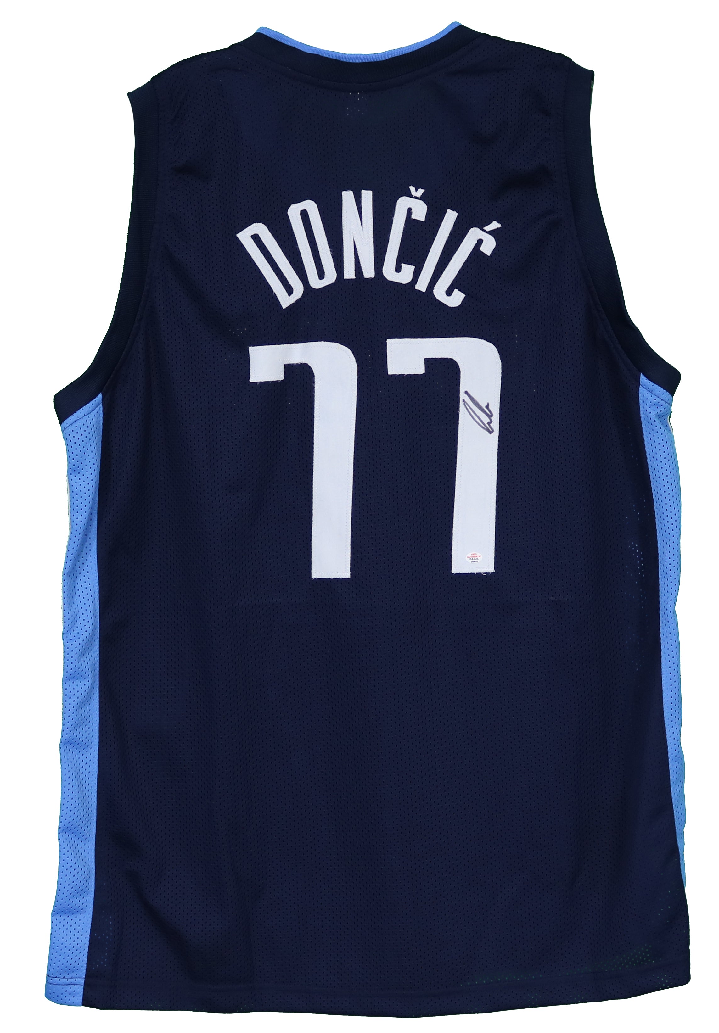 Luka Doncic Dallas Mavericks Signed Autographed Navy Blue Custom #77 Jersey PAAS COA