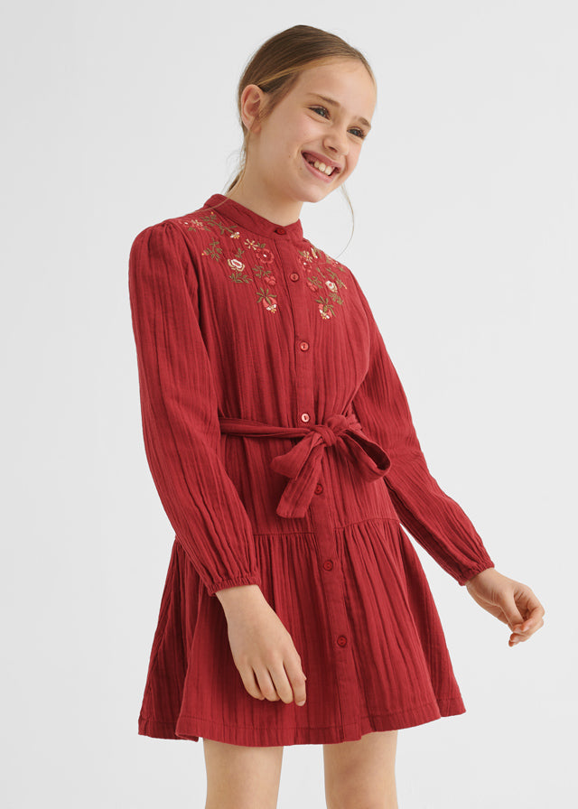 Maroon Embroidered Dress