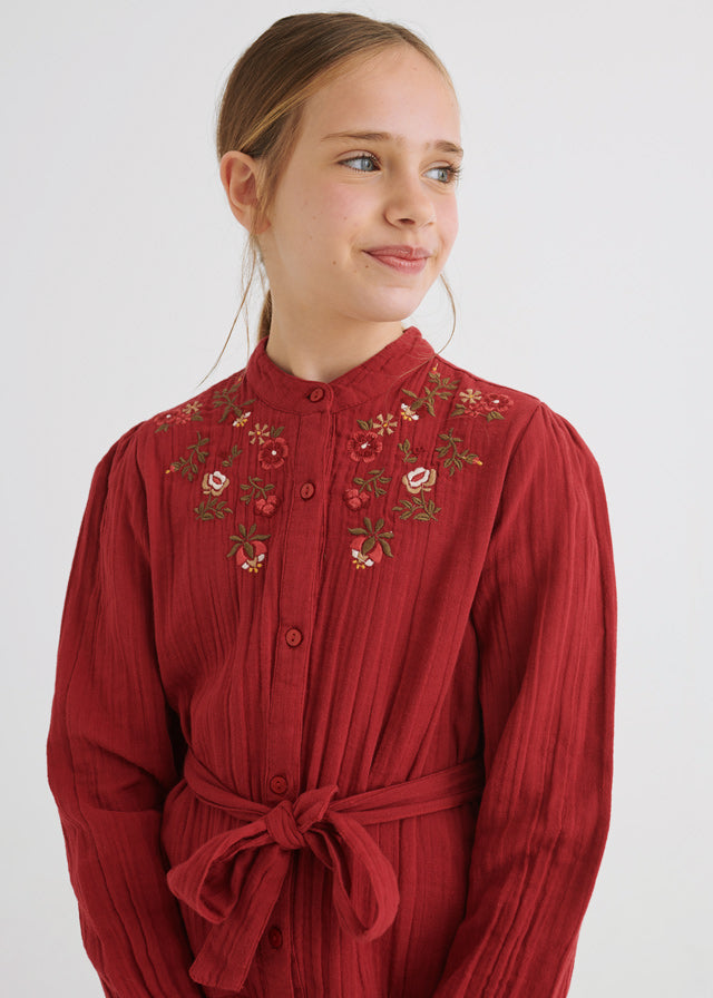 Maroon Embroidered Dress