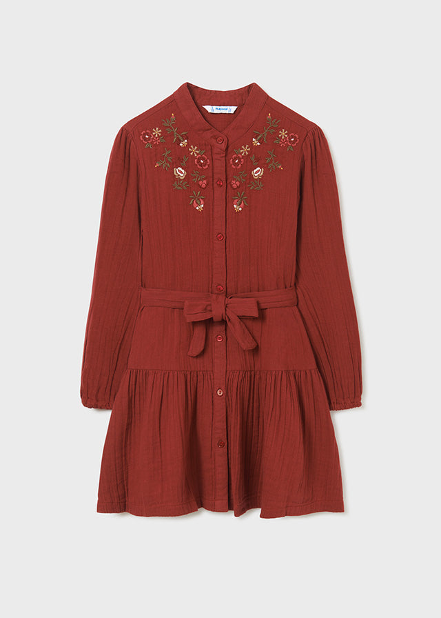 Maroon Embroidered Dress