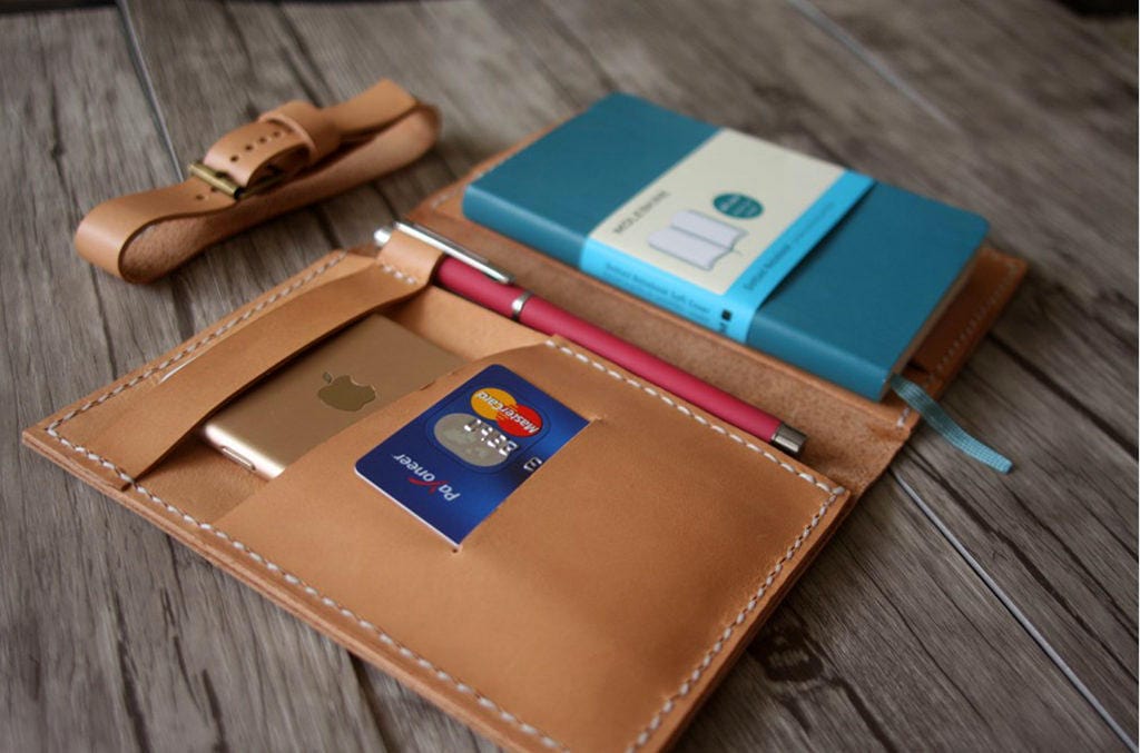 Women's Passport Cover Leather Wallet