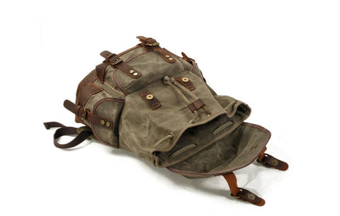 Army Green Unisex Canvas Backpack Bag