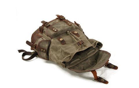 Armeegrüne Unisex-Segeltuch-Rucksack-Tasche