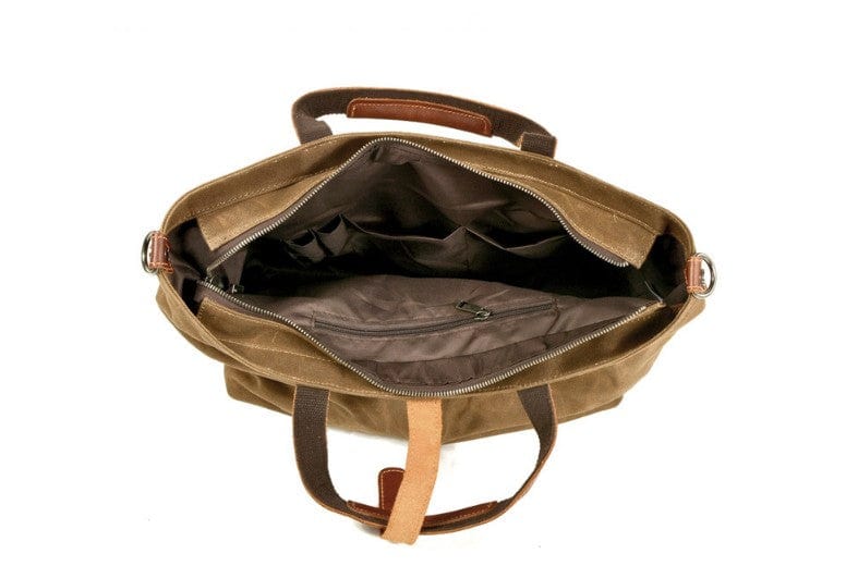 Mens Canvas Tote Leder Umhängetasche