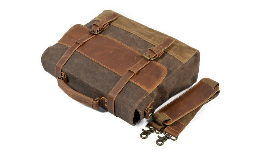 mens Canvas Leather Briefcase