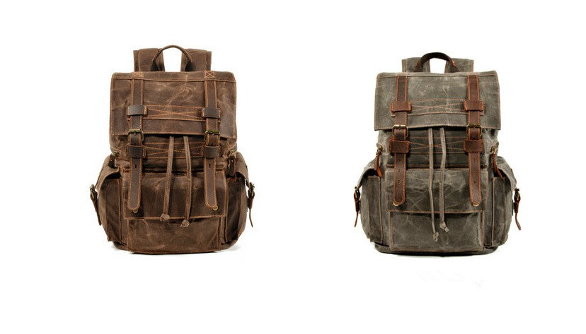 canvas leather backpack purse