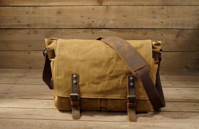 black canvas messenger bag