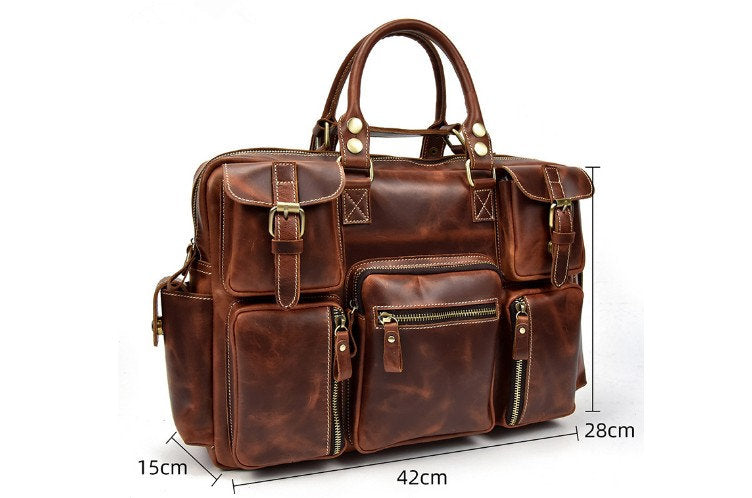 leather luggage duffel bag for travel