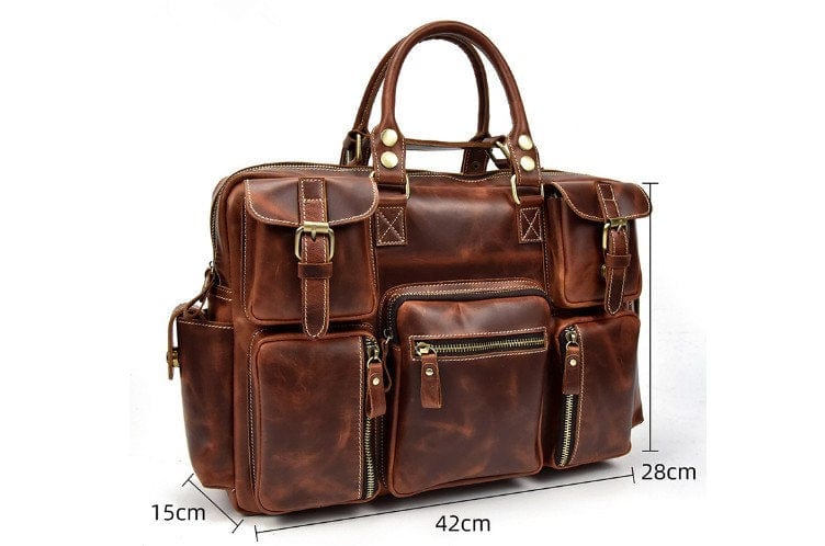 mens leather weekender luggage bag duffel