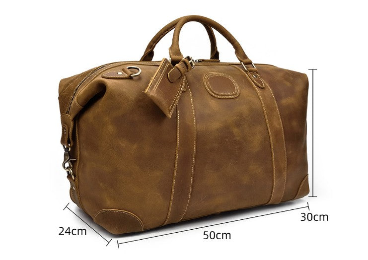 leather travel luggage weekend bag