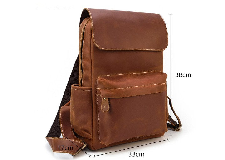 brauner Mini-Rucksack aus Leder
