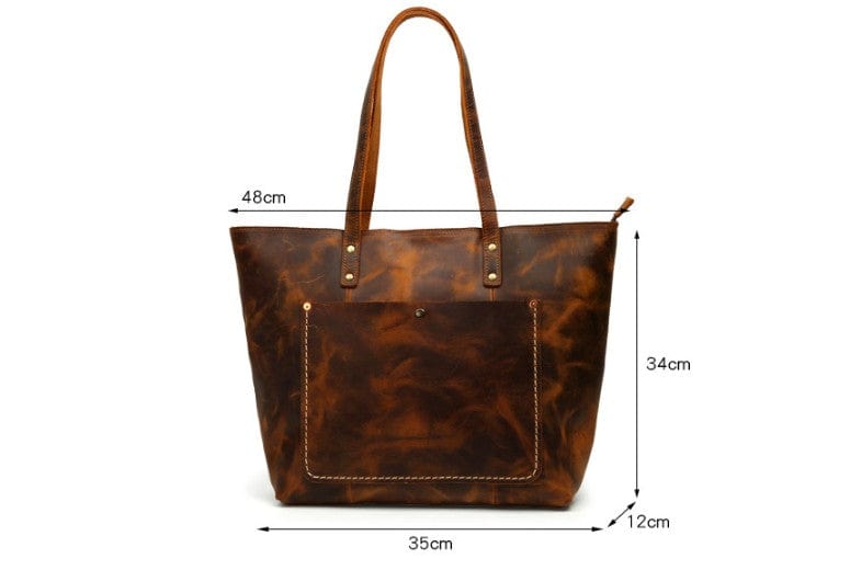 leather tote bag zipper