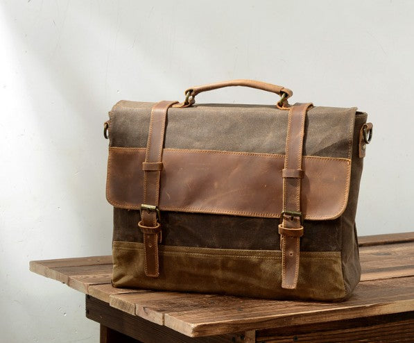 mens canvas messenger bag briefcase