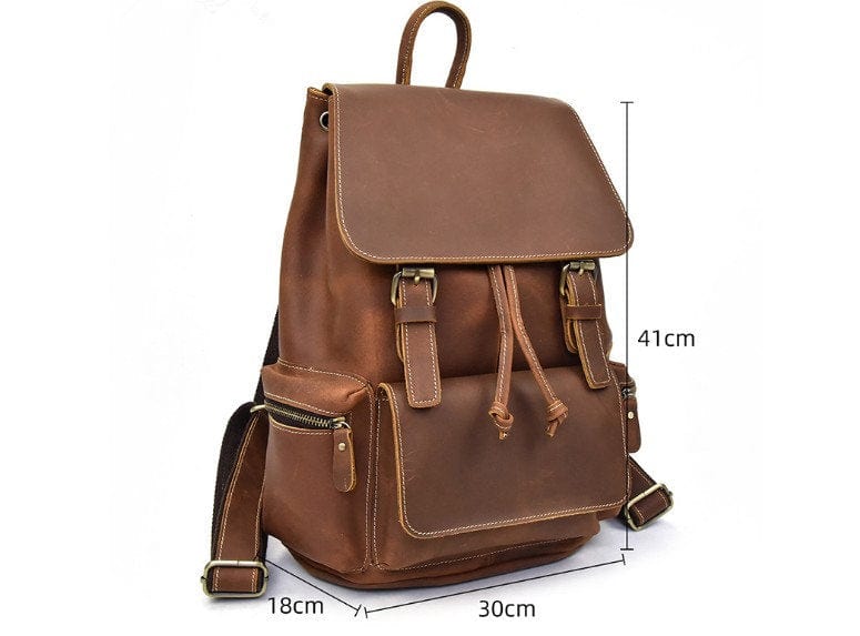 Genuine Leather Backpack Womens / Mens Rucksack Purse