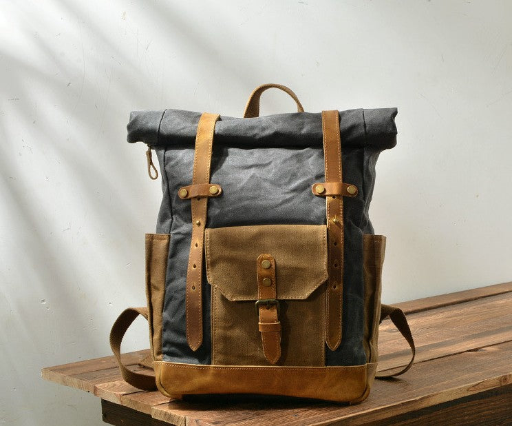 mens canvas backpack purse