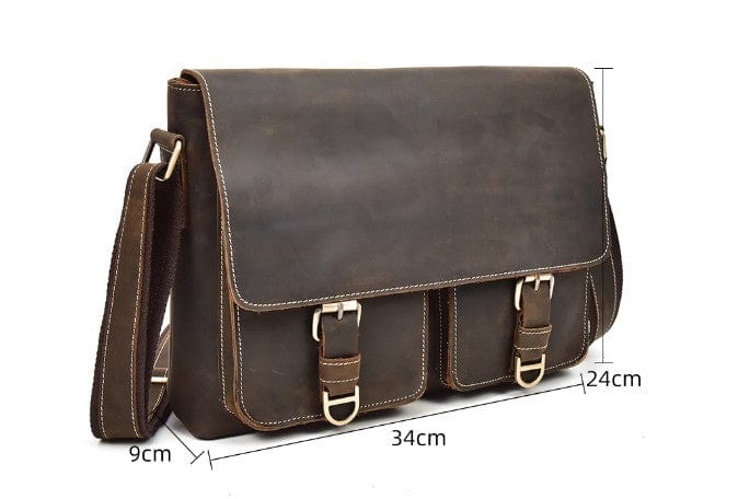 vintage leather messenger bag men