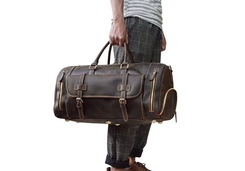 Sac de voyage Weekender en cuir marron