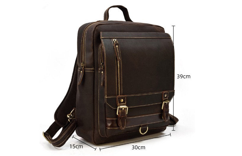 full grain leather backpack purse