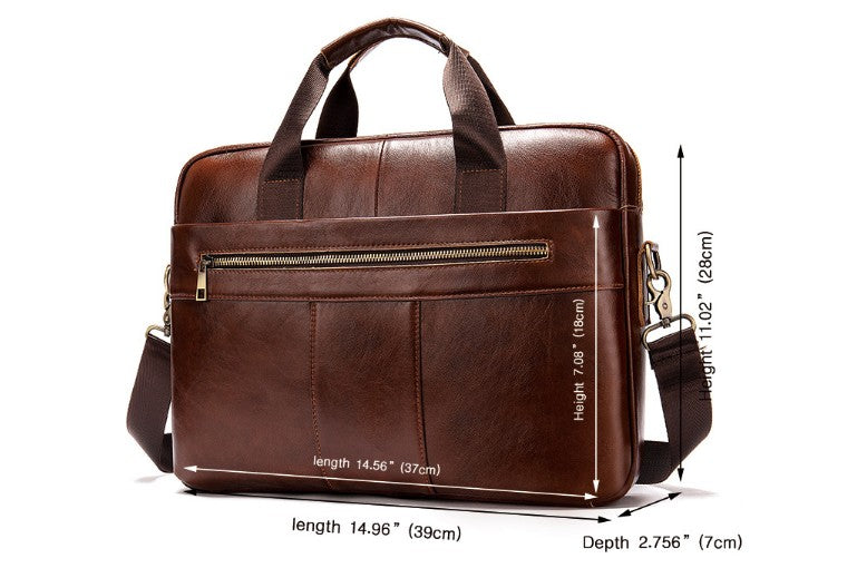 full grain leather messenger satchel bag for laptop and men