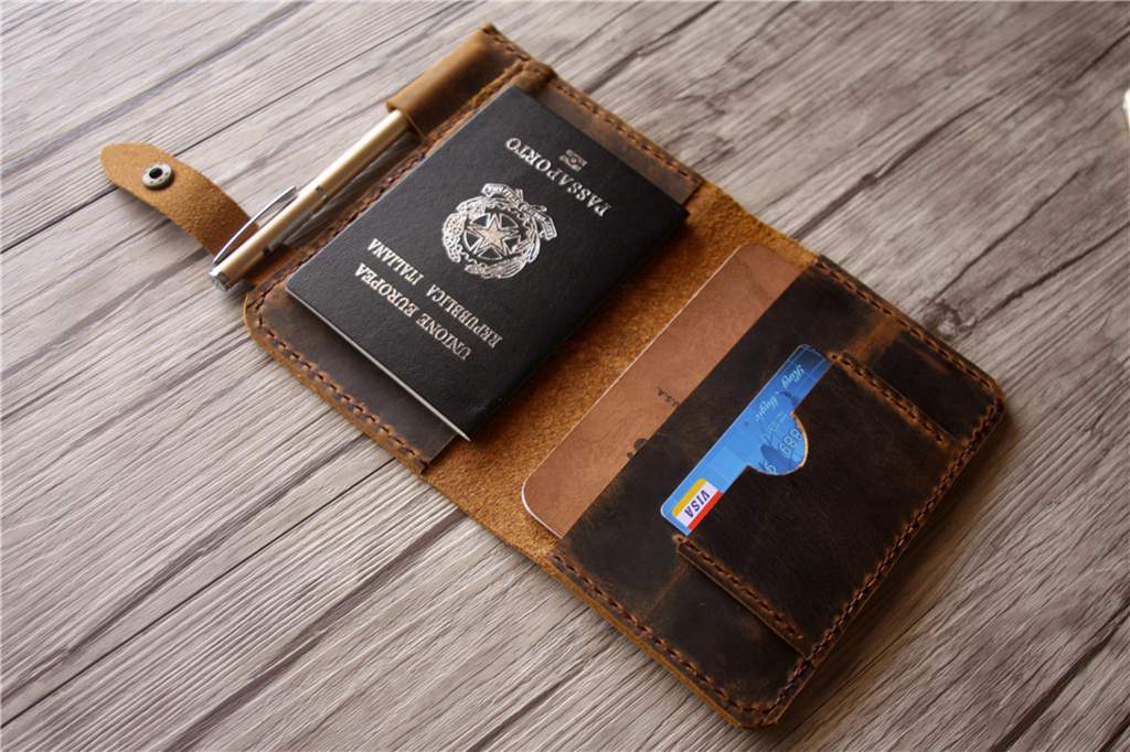 Buy Brown 001 Passport Holder Online - Hidesign