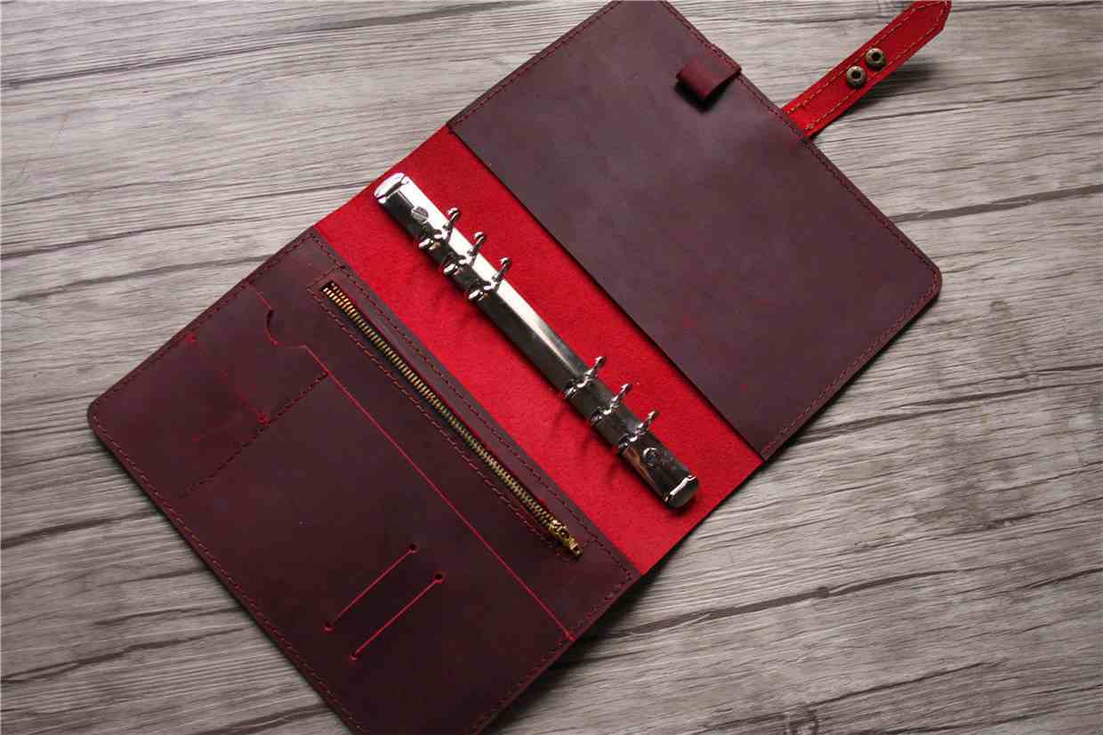 burgundy leather birthday party planner binder