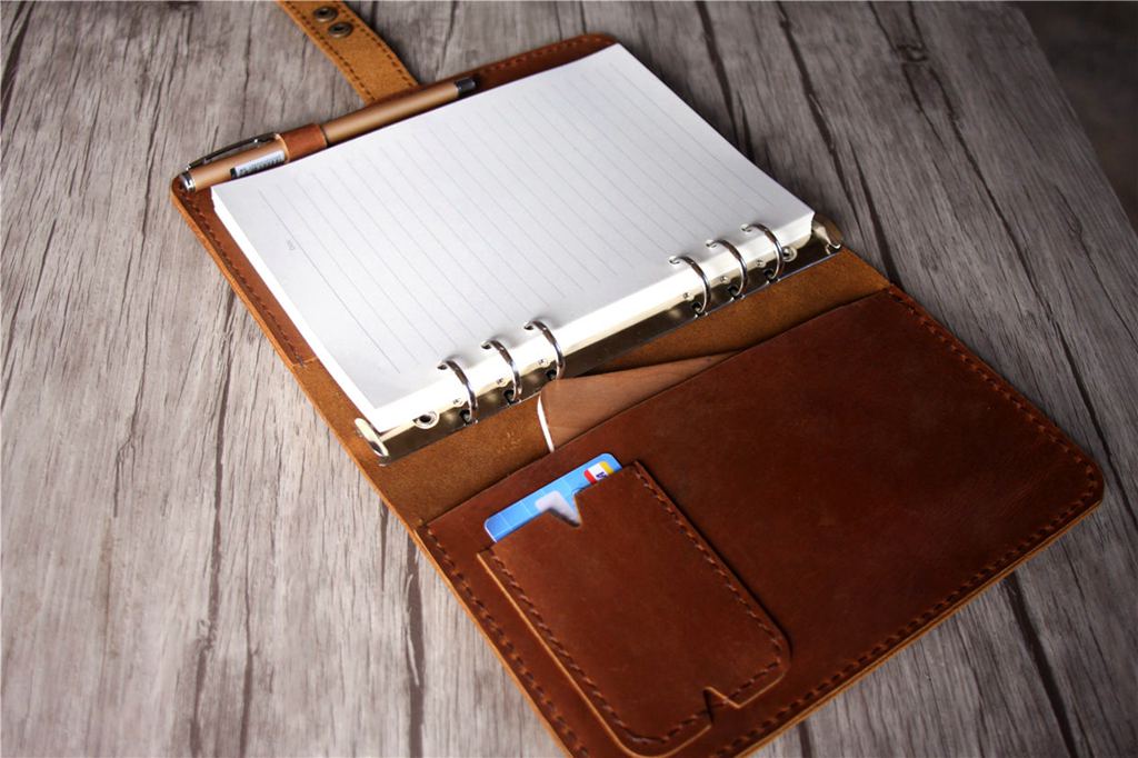 leather office planner binder notebook