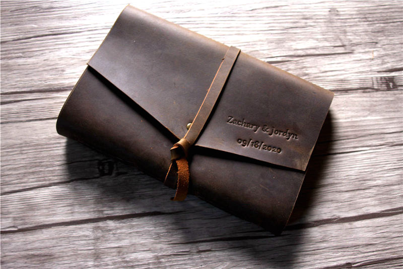 Leather Funeral Memory Book