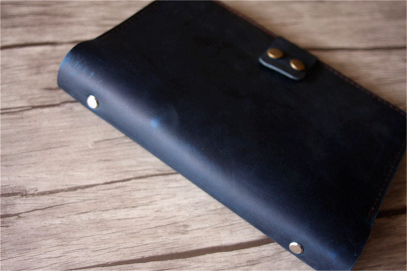 blue leather daily planner